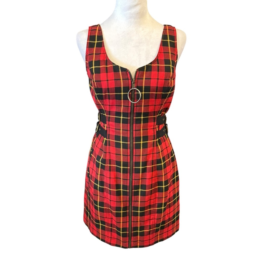 Betsey Johnson Y2K Dark Academia Tartan Sheath Dress Size 8